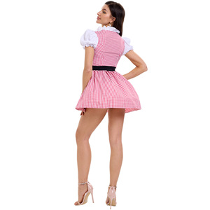 Costume Oktoberfest 2026, 3 Colori, Abito per Festival della Birra, Gonna a Quadri <span class=keywords><strong>da</strong></span> Cameriera per Donna - Product Image 6