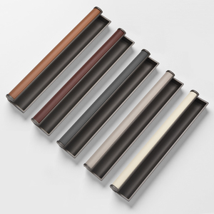 Poignées encastrées invisibles modernes en cuir autocollantes de la même couleur pour tiroirs de placard - Product Image 5