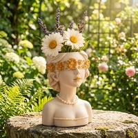 Moule en silicone pour pot de fleurs « Dame Masquée », idéal pour le bricolage, la cimentation, le plâtre, les coupelles de rangement, les ornements, les porte-bougies d'aromathérapie, et la création de objets en résine époxy