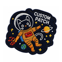 Patch brodé personnalisé Velcro, motif astronaute, chat, espace, planète, étoile, badge thermocollant ou à coudre, applique, patch moral, design mignon