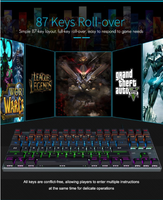 Nouveauté Clavier de jeu mécanique MK-X60 KUMARA avec rétroéclairage RVB, 87 touches, interrupteurs bleus, clavier rétroéclairé pour joueur