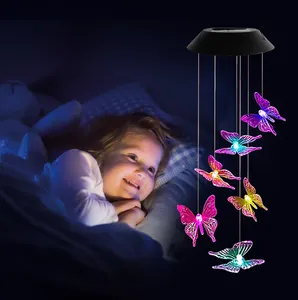 Rifornimento della fabbrica solare vento spinner windchimes multicolore che cambia led campanelli eolici per il giardino decorazione da giardino