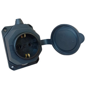 Prise murale en caoutchouc Schuko, connecteur électrique étanche pour extérieur - Product Image 2