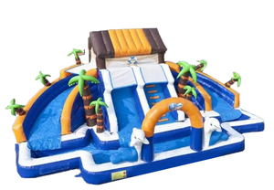Castillo y toboganes inflables comerciales de los juegos del Parque del Agua para la reconstrucción al aire libre - Product Image 4