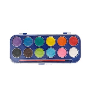 Juego de Pinturas de Acuarela Seguras, 12 Colores en <span class=keywords><strong>Caja</strong></span> de Plástico con Pincel, <span class=keywords><strong>para</strong></span> Niños Escolares, Regalo <span class=keywords><strong>para</strong></span> Dibujar - Product Image 2
