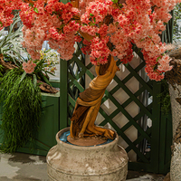 Arbre artificiel de fleurs de cerisier en soie rose Sakura, grand modèle, pour la décoration de mariages, intérieurs, maisons, hôtels et cafés