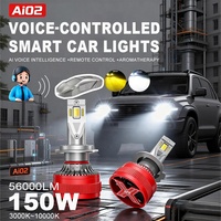 Phares LED de voiture Xenplus Ai02 150W 56000LM avec contrôle APP BT, lumière RGB à couleur variable H1 H3 H8 H9 H11 9005 9006