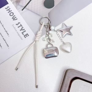 Nouvelle Pochette à Monnaie pour Fille, Décoration en Métal Argenté, Breloque de Sac, Porte-clés en Cuir PU avec Sangle Tressée et Pompon, pour Femme, Pendentif de Sac à Main - Product Image 4