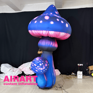 Champignon magique gonflable géant pour la décoration de fête, modèle gonflable de pleurote volante violette rose étoilée - Product Image 2