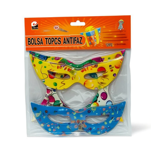 Maschere per feste Antifaz, confezione da 12 pezzi, design colorato a cartoni animati per feste di compleanno - Product Image 3