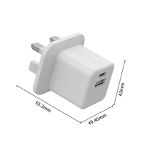 Chargeur rapide de haute qualité universel à 3 broches avec prise murale USB Type-C PD 3.0 GaN 35W