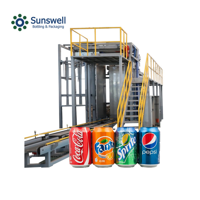 Automatic Empty Bulk Can High Level Depalletizer Machine for Beverage Production Plant