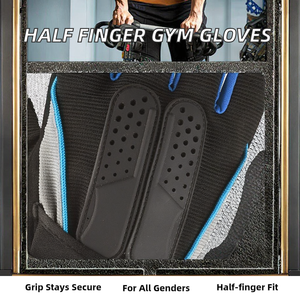 Guantes Deportivos de Medio Dedo JS-26 Unisex de Poliéster para Gimnasio, Entrenamiento, Ejercicio al Aire Libre, Soporte para Muñeca, Antideslizantes - Product Image 2