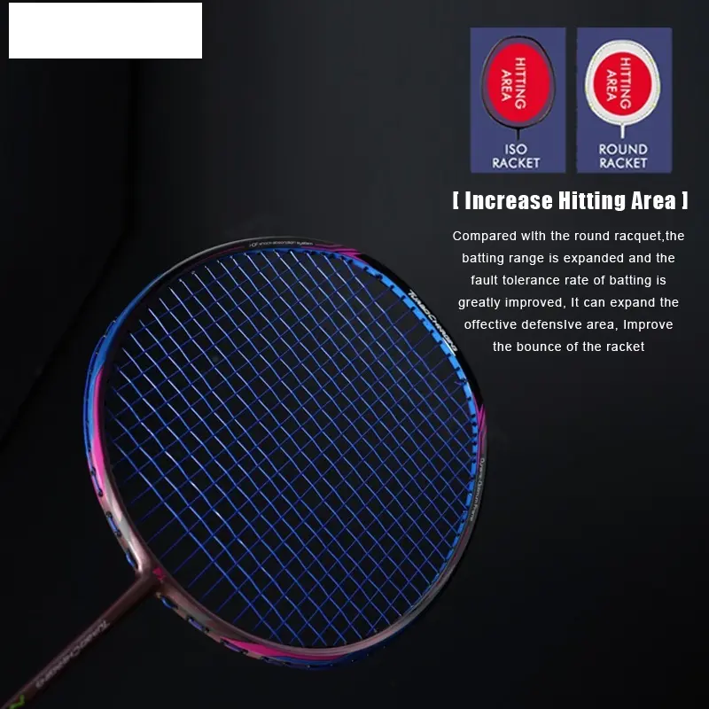 Sıcak satış 8U 65g 35Lbs 100% tam karbon Fiber Badminton raketi ücretsiz bağlı dize süper hafif raketi