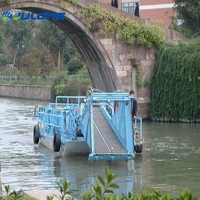 Récolteuse de mauvaises herbes flottante à grande vitesse avec profondeur de coupe réglable pour l'entretien de la rivière pour le nettoyage des lacs