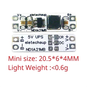 ZYSY Placa Mini UPS de 5V con Puerto Compartido In-Out para Carga y Descarga de Baterías de Litio de 3.7V 4.2V para Arduino Esp32 Pi <span class=keywords><strong>8266</strong></span> <span class=keywords><strong>MCU</strong></span> - Product Image 5
