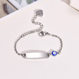 Waterproof Anti Tarnished 316L Stainless Steel Custom Eye 14K 18K Gold Plated <b>Adjustable</b> Blank <b>Bracelet</b> For Women - Product Image 2