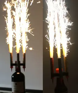 Bougie d'anniversaire triple tête de sécurité pour <span class=keywords><strong>champagne</strong></span>, feux d'artifice, <span class=keywords><strong>fontaine</strong></span> en plastique, fête en boîte de nuit, porte-clip pour bouteille de pétard - Product Image 6