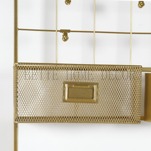 Étagère <span class=keywords><strong>murale</strong></span> décorative dorée avec crochet, pour meubles de salon, 1 pièce - Product Image 3