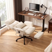 Chaise de bureau ergonomique robuste à dossier haut avec appui-tête 3D, inclinaison progressive et structure en tube d'acier