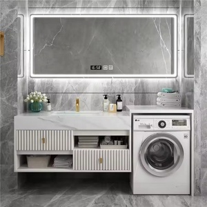<span class=keywords><strong>Mueble</strong></span> de Baño Moderno con <span class=keywords><strong>Lavabo</strong></span> de Piedra Simple, <span class=keywords><strong>Lavadora</strong></span> Integrada en el Balcón y <span class=keywords><strong>Mueble</strong></span> de Baño - Product Image 2