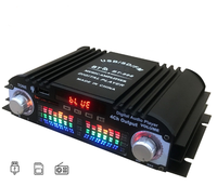 Amplificateur audio numérique HiFi 4 canaux, amplificateur BT, puissance de crête 1600W, lecteur karaoké, radio FM, prise en charge de la télécommande