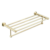 Ensemble d'accessoires de salle de bain en or brossé-Kit de quincaillerie en acier inoxydable | Robinet d'évier de luxe moderne, porte-serviettes et distributeur de savon