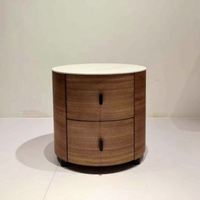 Table de chevet de luxe en bois massif, design italien, pour la maison et l'hôtel, avec accent d'angle en acier inoxydable