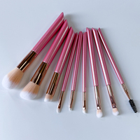Ensemble complet de 9 pinceaux de maquillage pour le visage, en fibres synthétiques, manche en bois, pour fond de teint, poudre libre, cosmétiques professionnels