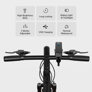 Smiling Shark <b>Bicycle</b> Front <b>Light</b> Q6 Rechargeable LED Aluminum Alloy IPX4 Waterproof 4 Modes - Product Image 5