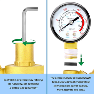 Tmok RTS DN15 1/2 "16 Bar kuningan, katup Regulator pengurang tekanan air dapat disesuaikan - Product Image 6