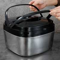 Lot de 3 Pots Isothermes en Acier Inoxydable à Double Paroi, Gamelle Thermique pour la Conservation des Aliments et le Stockage