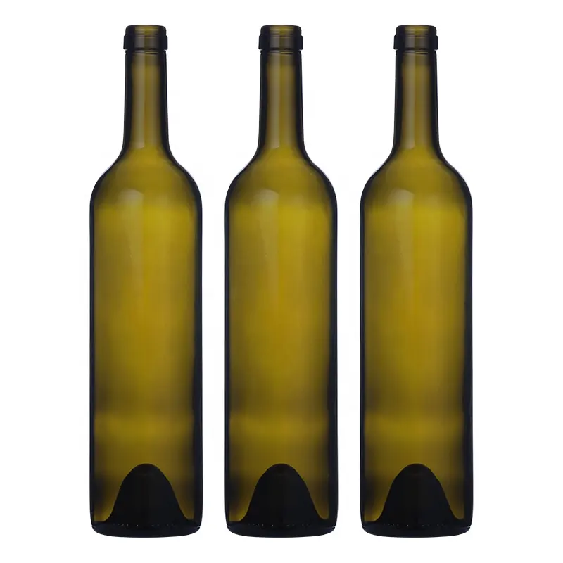 Empacotamento garrafa de vidro sem chumbo, bordeaux garrafa de vidro de vinho tinto 750ml 700g