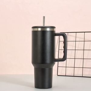<b>40oz</b> H3.0 <b>Handle</b> Travel Car Mug Vacuum <b>Tumbler</b> Lid Straw Non-Slip ODM OEM Custom Design - Product Image 1