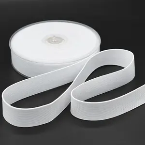 Groothandel Factory Custom 2Cm-10Cm Polyester Gevulde Wit En Zwart Geweven Gebreide Elastische Tape Elastische Band Singels