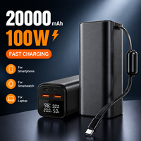 Batterie externe 20000 mAh 100W pour téléphones, montres connectées et ordinateurs portables – Accessoires de recharge pour appareils électroniques
