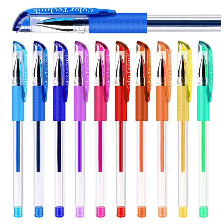 High Quality Assorted colors 1.0mm medium tip neon glitter gel ink Pen set for kids