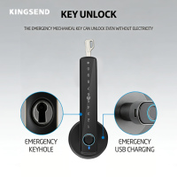 Kunci Pintu Pintar Biometrik Sidik Jari dengan Kata Sandi, Aplikasi & Penyimpanan Cloud untuk Penggunaan di Rumah & Kamar Tidur