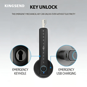 Biometric Fingerprint Password Smart Handle <strong>Door</strong> Lock with App &amp; Cloud Storage for Home Bedroom Use - Product Image 4