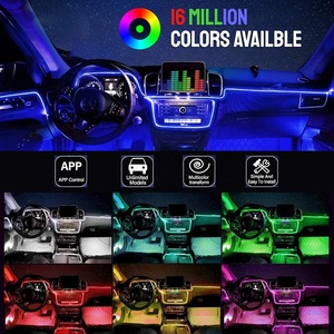 Luces Decorativas Interiores RGB para Automóvil con Control Remoto Inalámbrico por Aplicación Inteligente, Tira de LED USB de 48 LED, Luces de Ambiente con Modo Música DIY, Kit de Iluminación Ambiental - Product Image 5