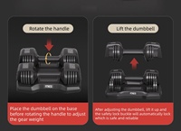 Haltères réglables 25 lb / 12 kg pour entraînement complet du corps à domicile