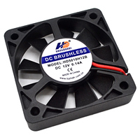 HDHFAN DC kipas pendingin tanpa sikat, kipas pendingin senyap 50x50x10mm untuk printer 3D dengan bantalan kawat 2 Pin 5010 DC 5V 12V