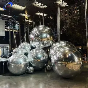 Big Floating Mirror Ball Inflatable Silver Reflective Balloon For Decoration Party Supplies