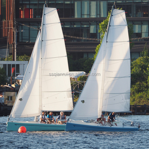 Voilier à <span class=keywords><strong>quille</strong></span> rétractable en fibre de verre de 6,5 m, voile principale de 17,2 m², mât de spinnaker en fibre de carbone, voile d'entraînement sportif, OEM - Product Image 1