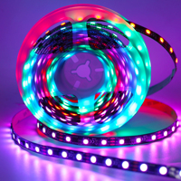 Bande LED RVB adressable flexible de haute qualité, étanche, fabriquée en Chine, WS2815 2811 30/60/144LEDs/m, lumière pleine couleur 12V