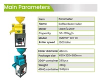 Machine à décortiquer les grains de café secs automatique certifiée RUNYEP, garantie 1 an, facile à utiliser, pour la transformation du café commercial