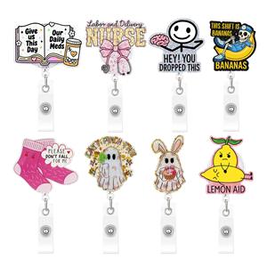 Porte-badge rétractable en plastique ABS brillant de luxe pour les professionnels de la santé et les cadeaux infirmiers - Product Image 6