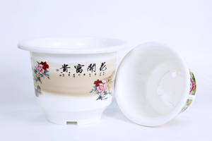 Maceta de plástico roja o blanca para bonsái, maceta decorativa china para plantas de interior y exterior, tamaño doble extra grande. - Product Image 3