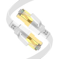 Cable Ethernet CAT8 D-Sunty S/FTP, Cobre Sólido 30AWG, Cable de Red Plano RJ45 de 4 Pares, 1m-8m, ROHS, Cable LAN