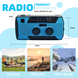 Radio solaire compacte 2000 mAh pour charger de petits appareils, idéale pour le camping en bord de mer et les aventures estivales en plein air - Product Image 2